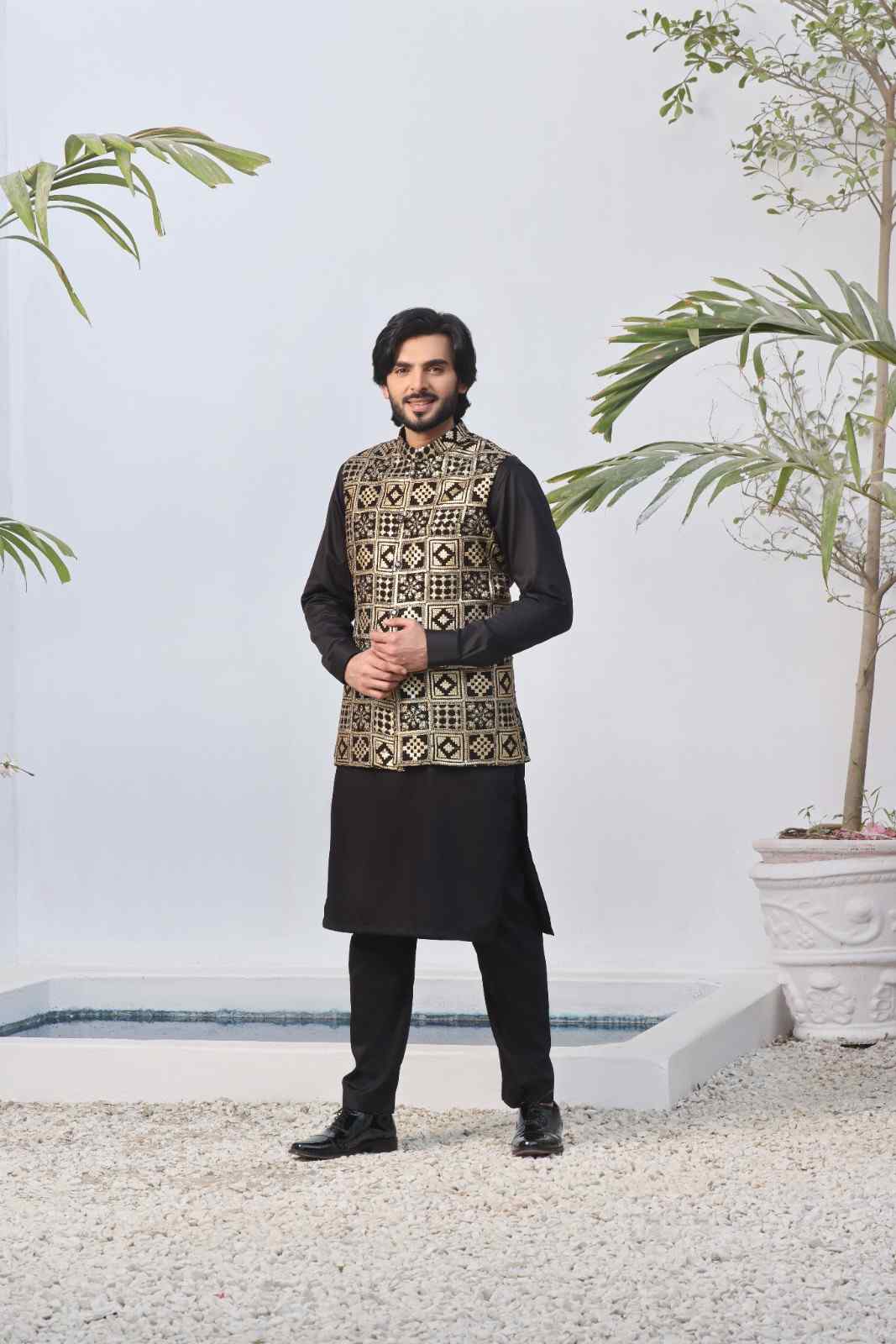 Haritage: Black and Gold Waistcoat