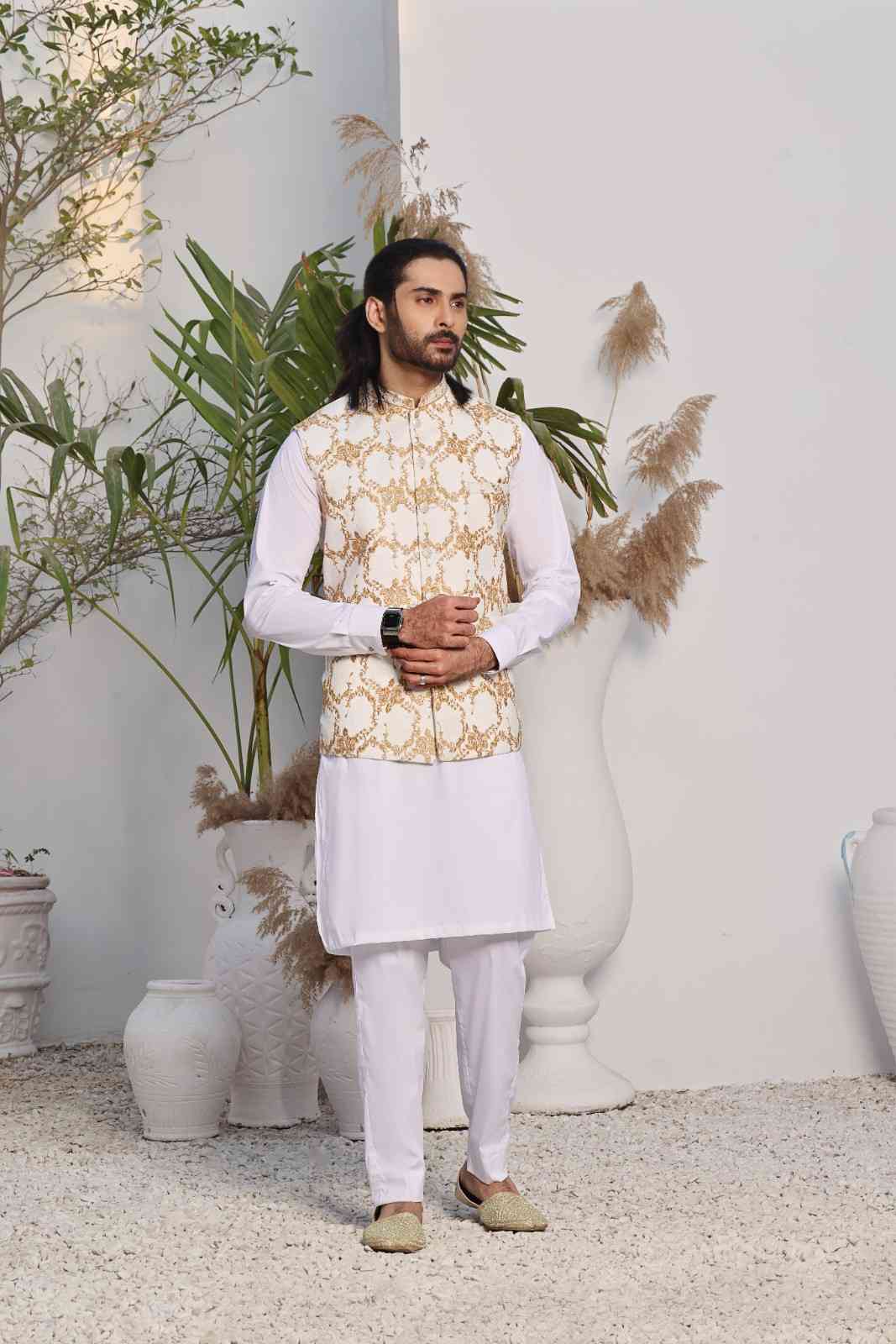 Cultural Couture: Golden Threads Ensemble Waistcoat