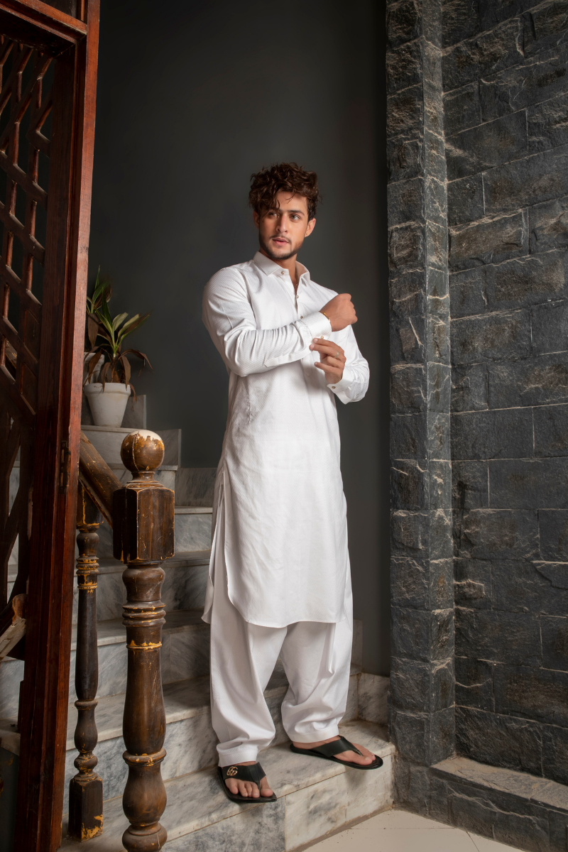 Off White Kameez Shalwar