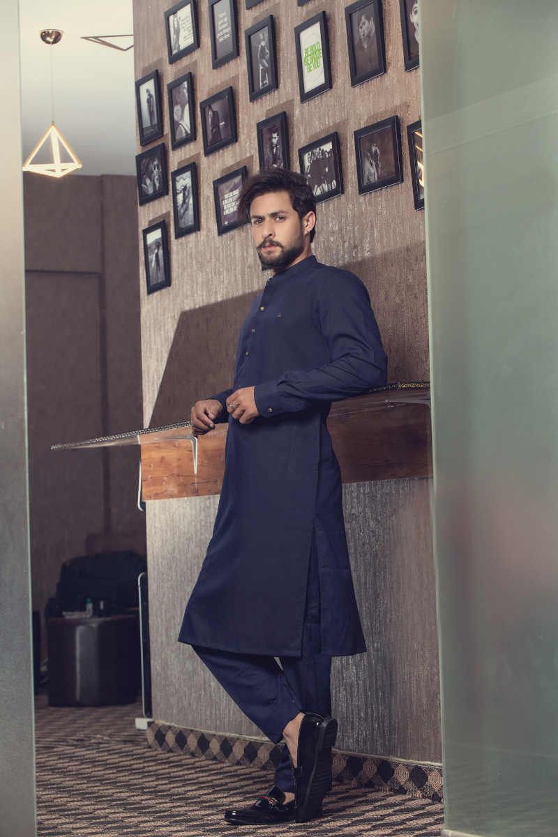 Navy Blue Kurta Pajama
