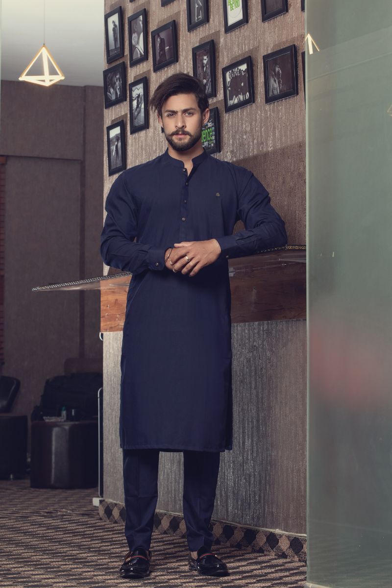 Navy Blue Kurta Pajama