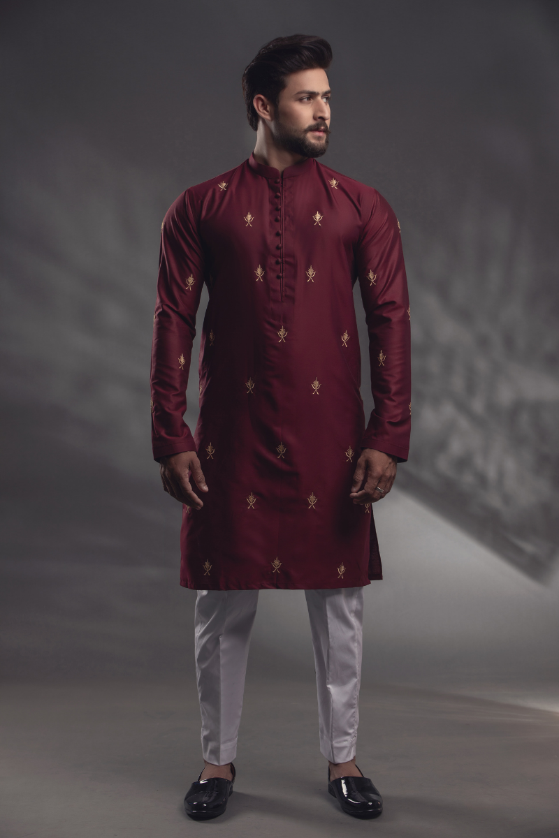 Maroon Kurta Pajama