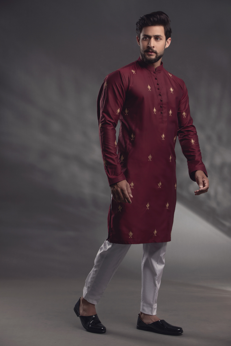 Maroon Kurta Pajama