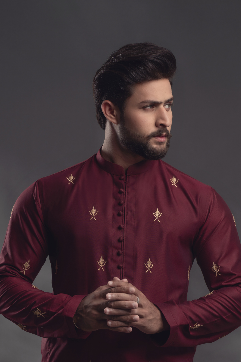 Maroon Kurta Pajama
