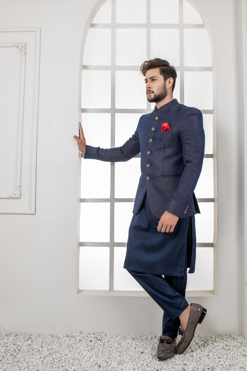 Exquisite Al Aris Navy Blue Prince Coat