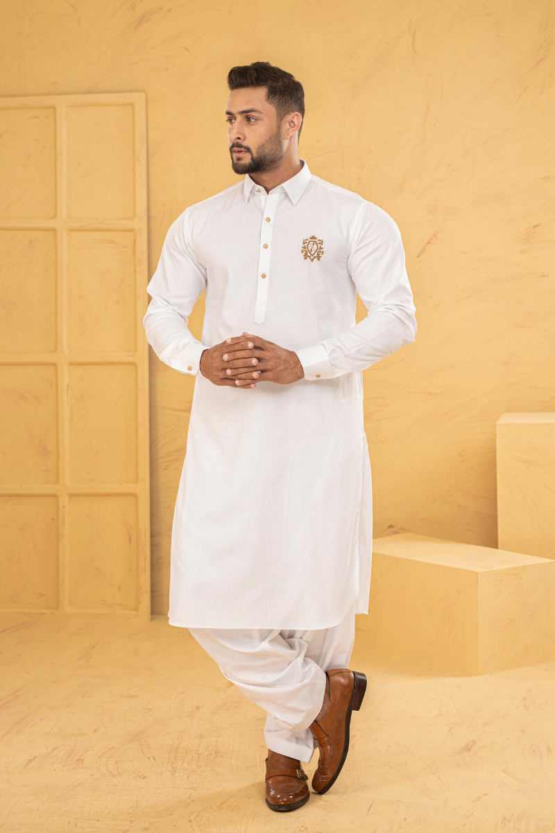 Clean White Shalwar Kameez