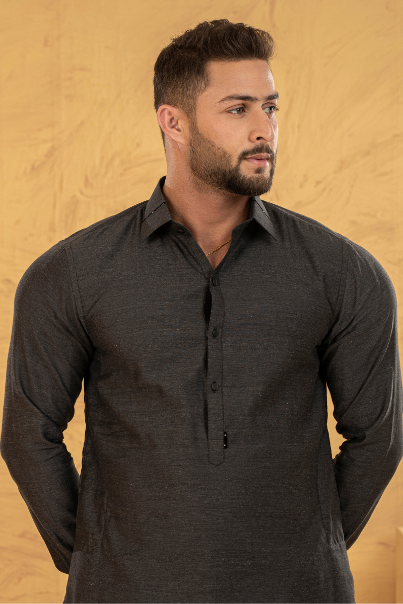 True Black Shalwar Kameez