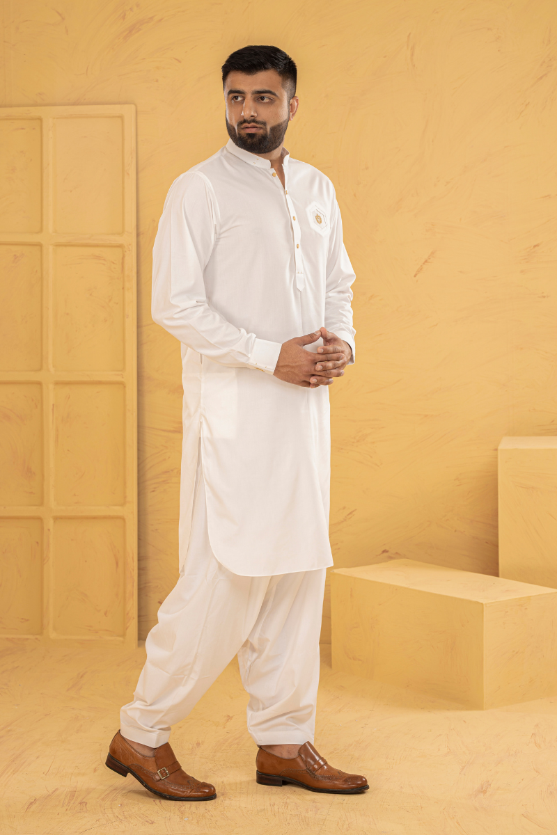 White Embroided Shalwar Kameez
