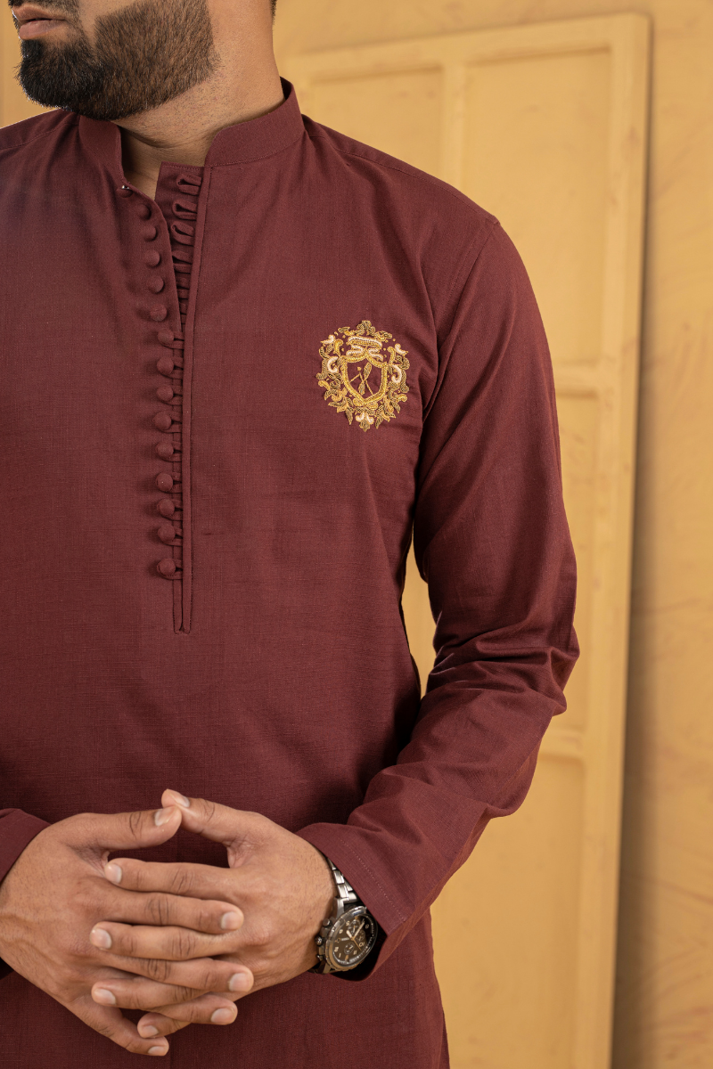 Dark Red Kurta