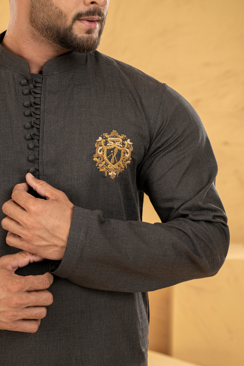 Toned Black Kurta
