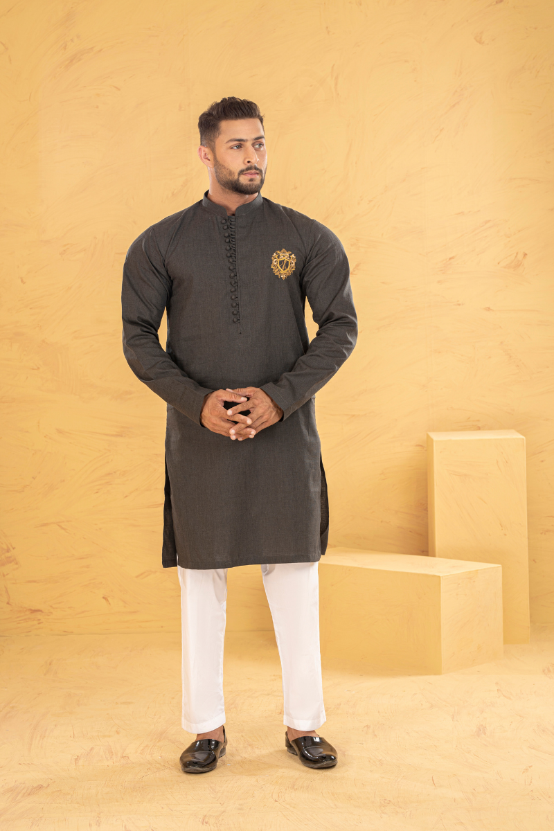 Toned Black Kurta