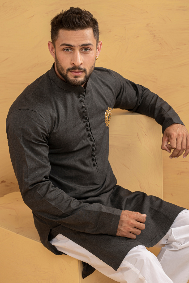 Toned Black Kurta