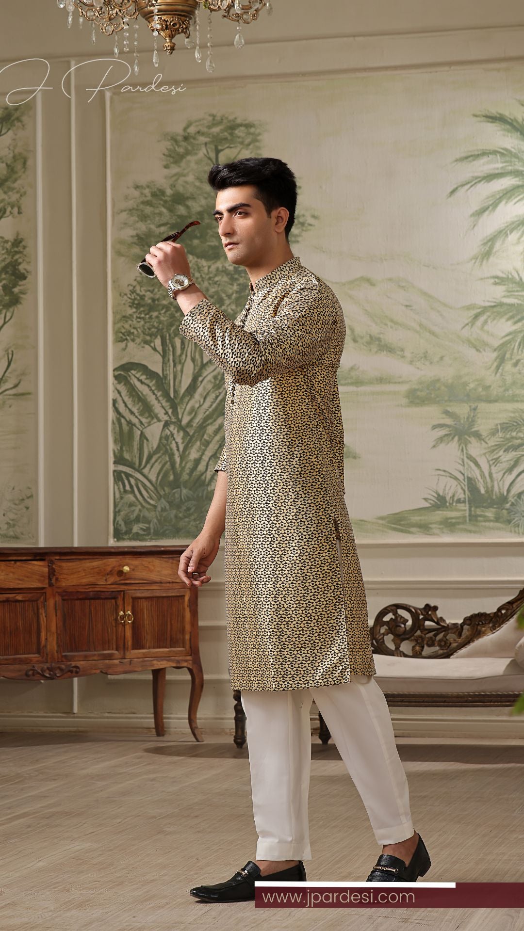 Ornate Gold Kurta Festive Collection