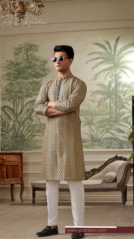 Ornate Gold Kurta Festive Collection