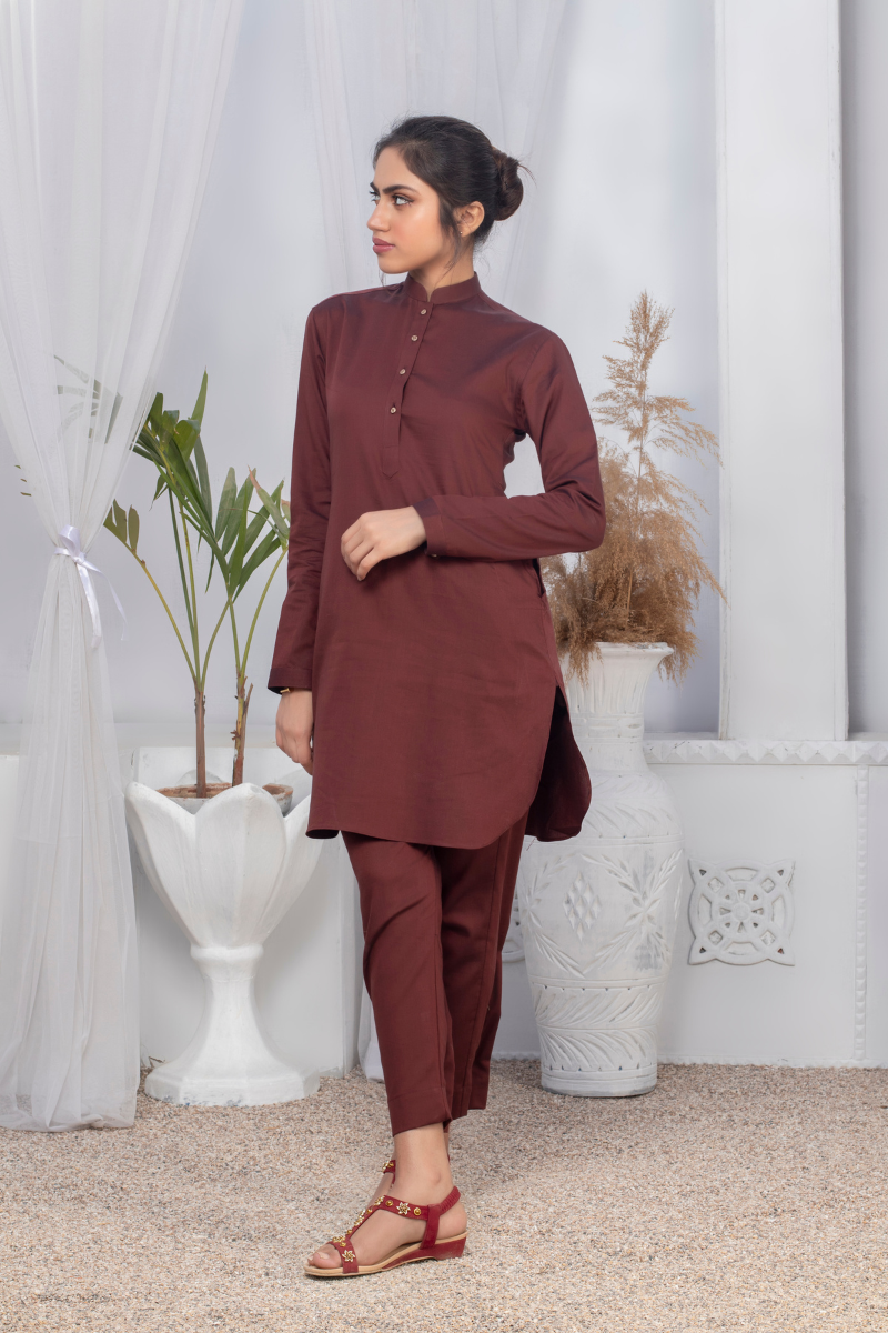 Maroon Kurta Pajama for Her