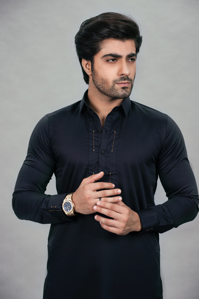 Navy Blue Kameez Shalwar