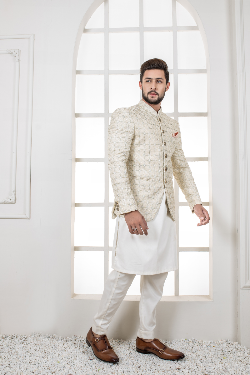 Exquisite Al Aris White Prince Coat
