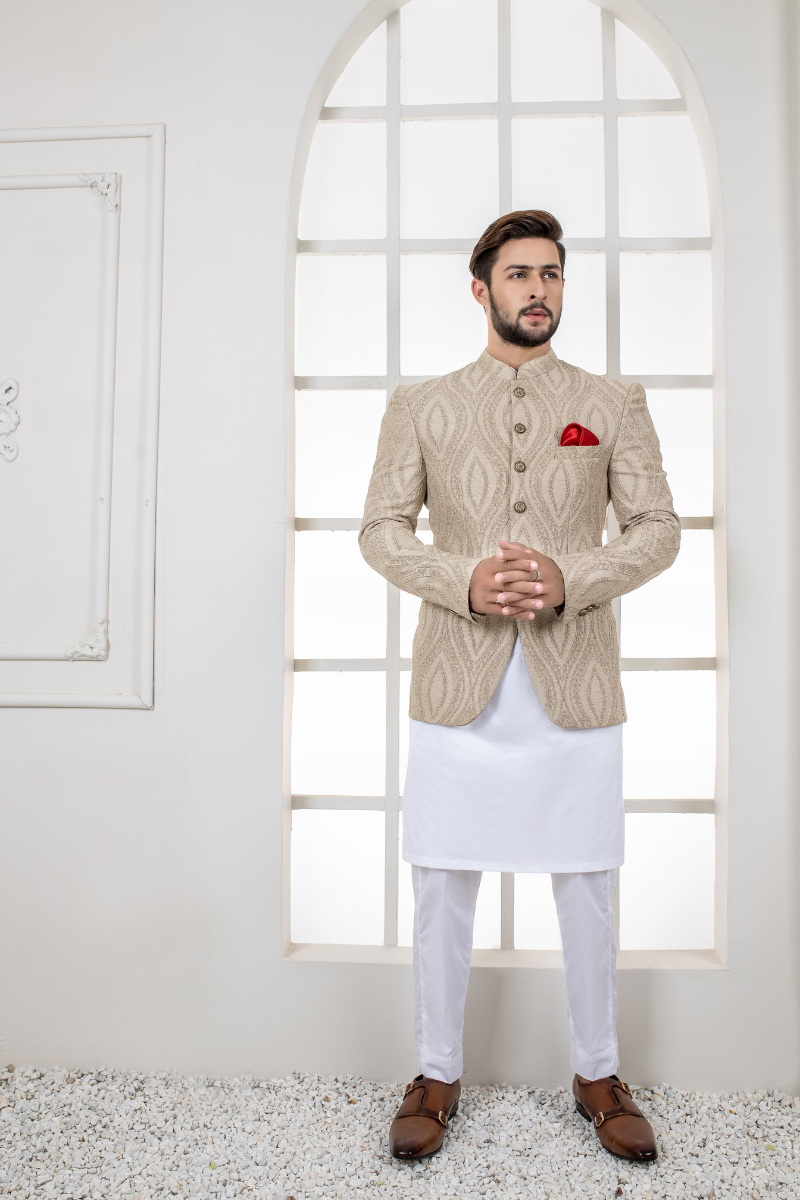 Exquisite Al Aris Beige Prince Coat