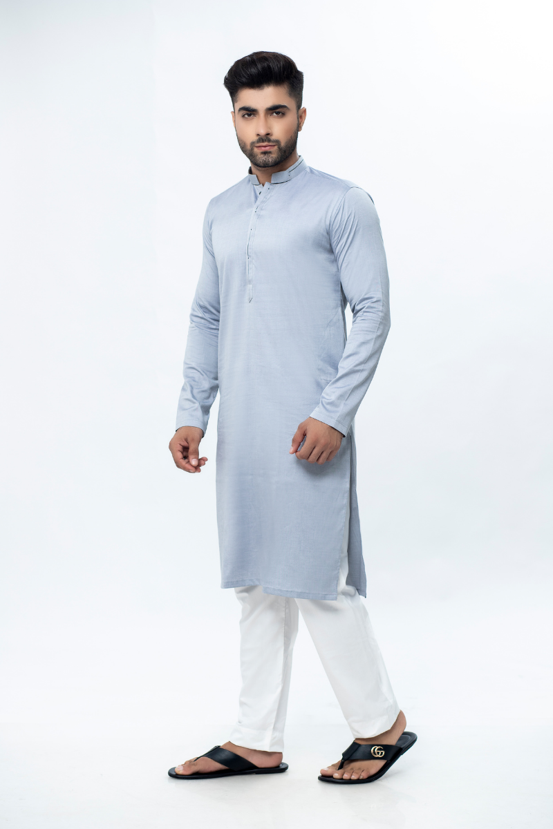 Prezzo Silver Grey Cotton Kurta