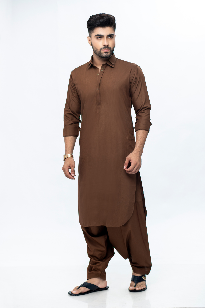 Prezzo Brown Kameez Shalwar