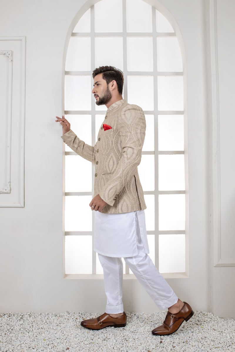 Exquisite Al Aris Beige Prince Coat
