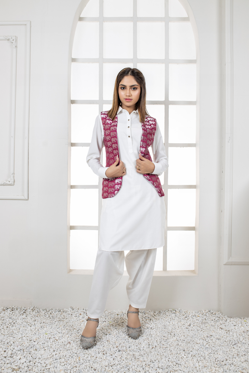Al Aris Printed Marjanda Waistcoat For Women