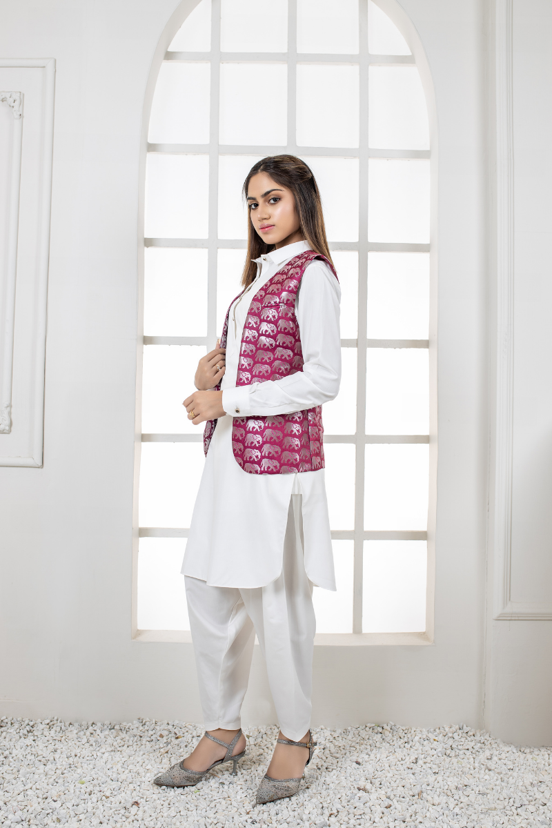 Al Aris Printed Marjanda Waistcoat For Women