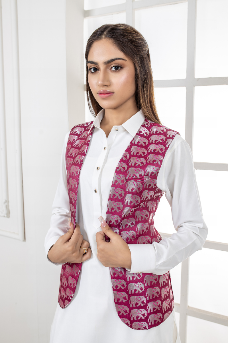 Al Aris Printed Marjanda Waistcoat For Women