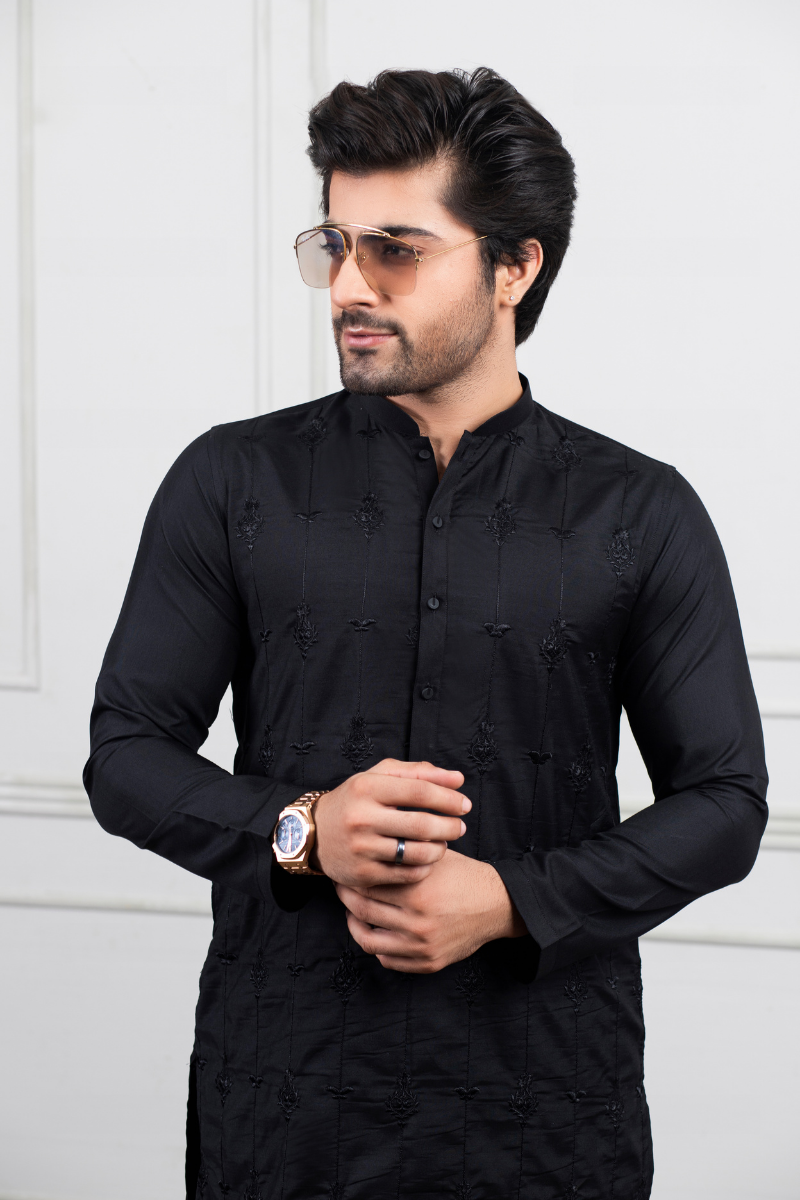 Black Embroidered Kurta Shalwar