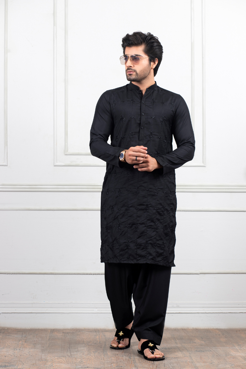 Black Embroidered Kurta Shalwar