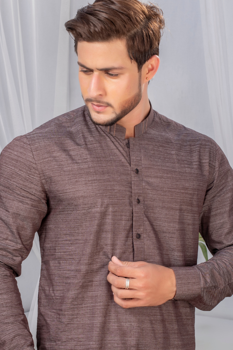 Stone Grey Multi Tone Kurta Pajama