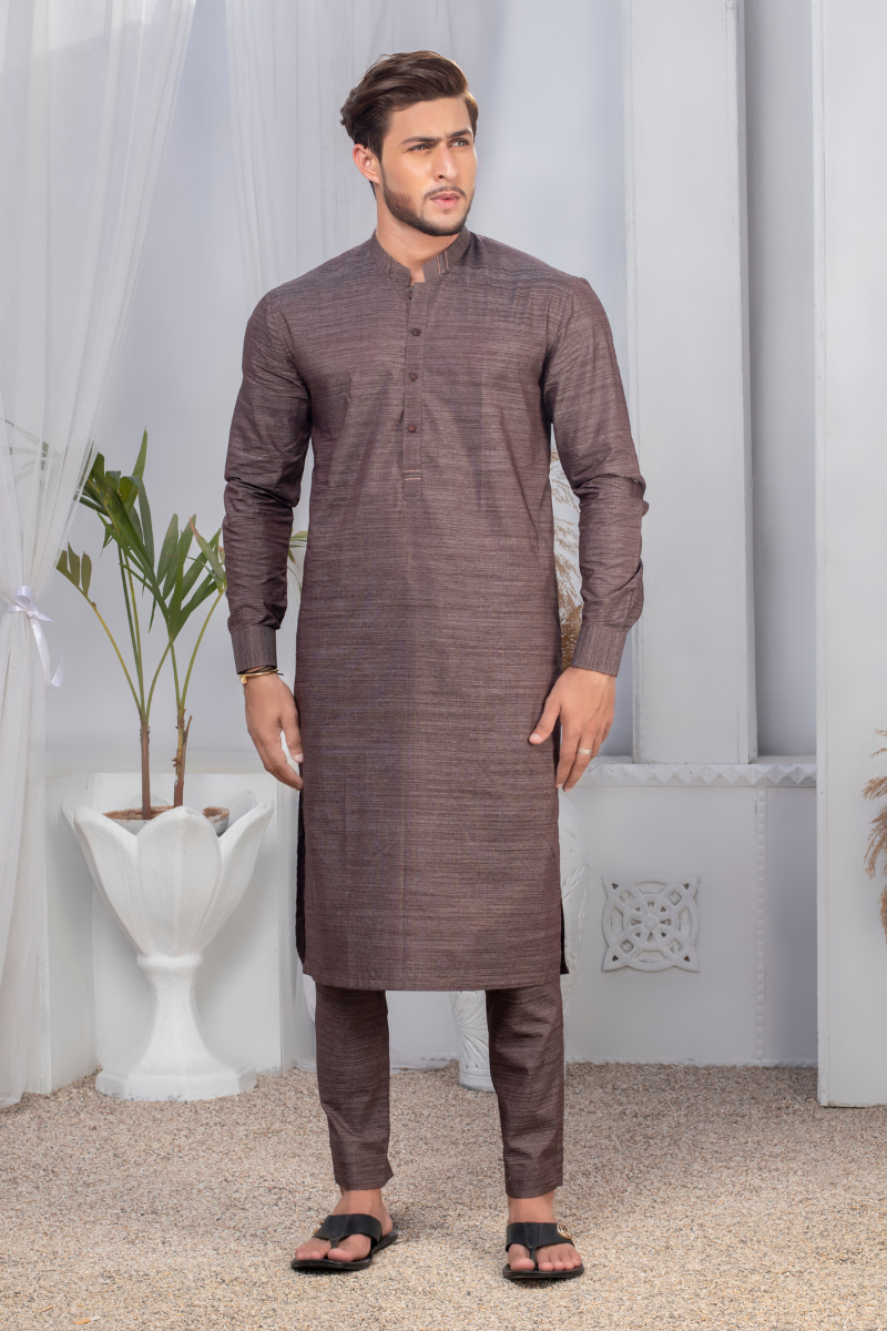 Stone Grey Multi Tone Kurta Pajama