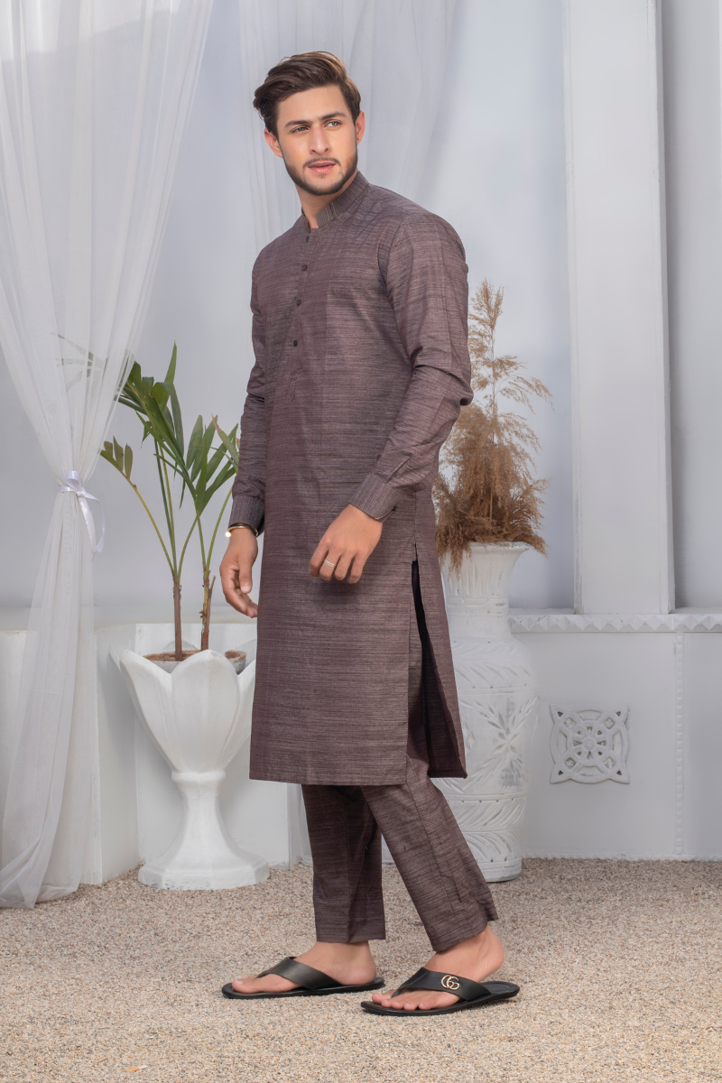 Stone Grey Multi Tone Kurta Pajama