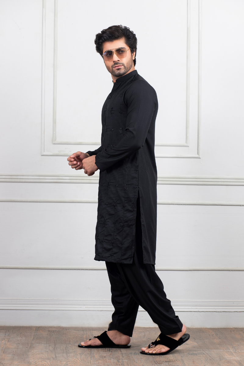 Black Embroidered Kurta Shalwar