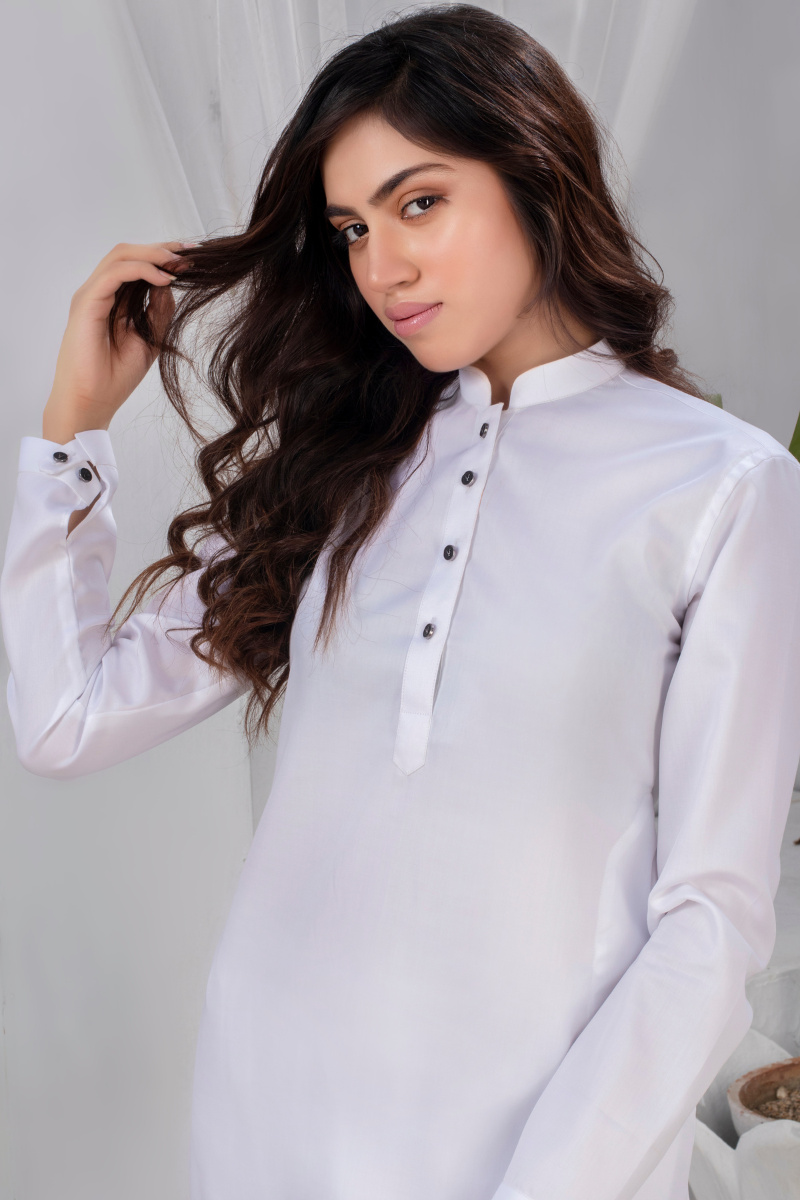 Classic White Kurta Pajama for Her
