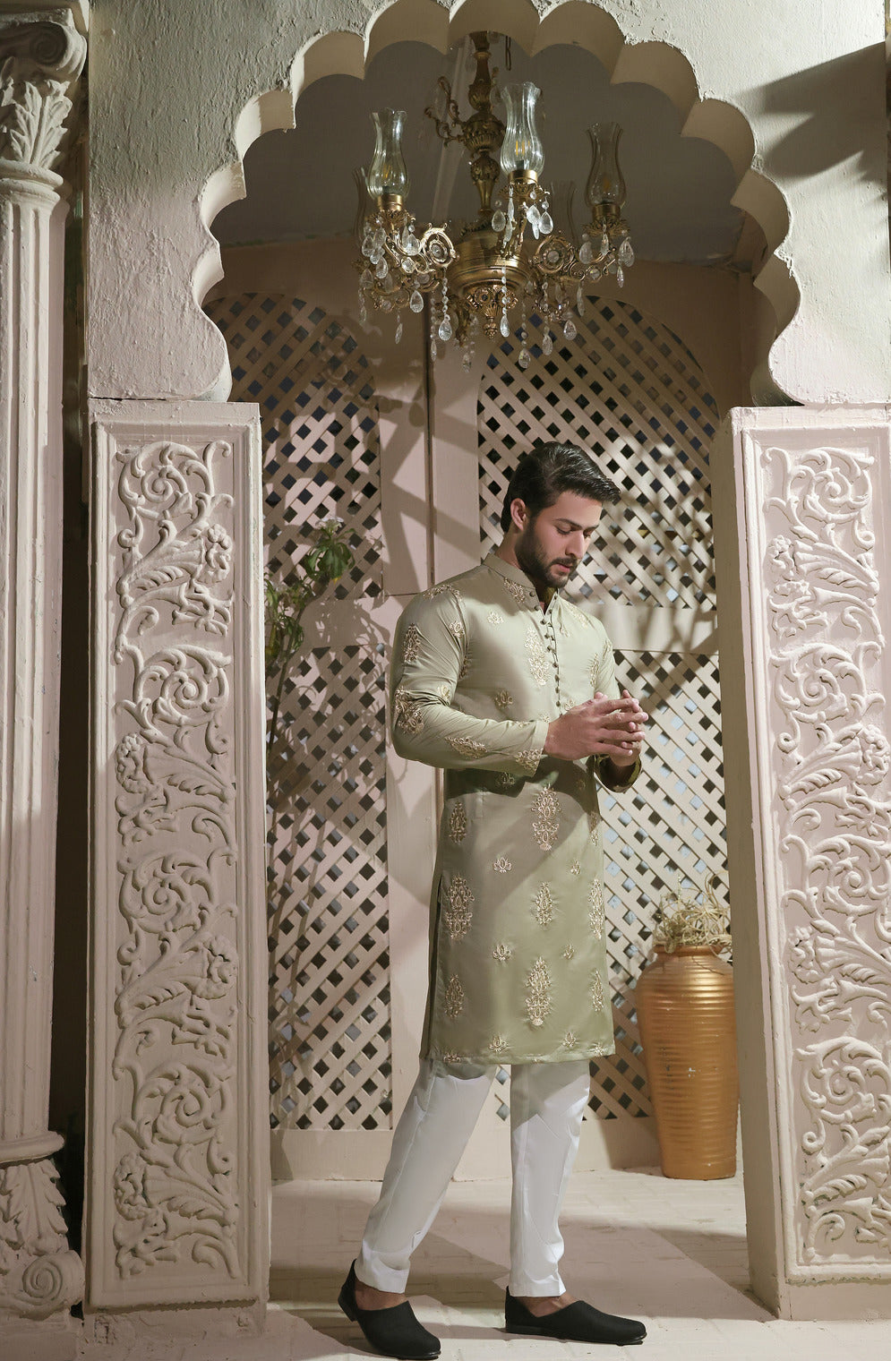 Pistachio Embroidered Kurta