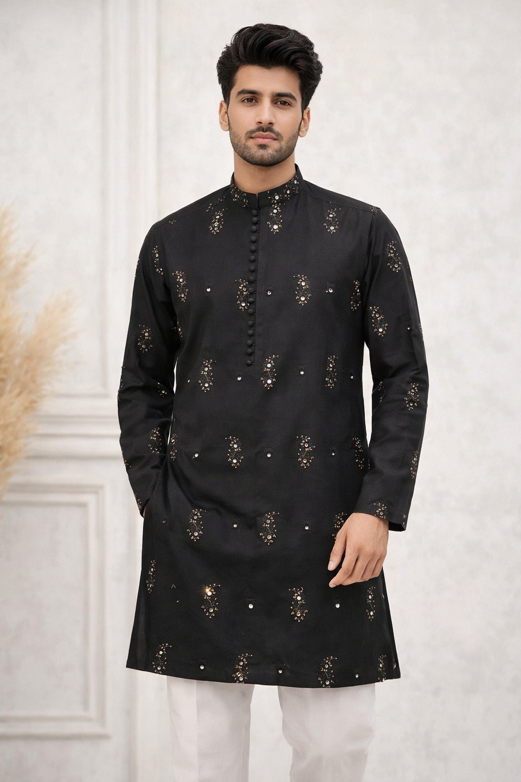 Badshahi Black Kurta Pajama