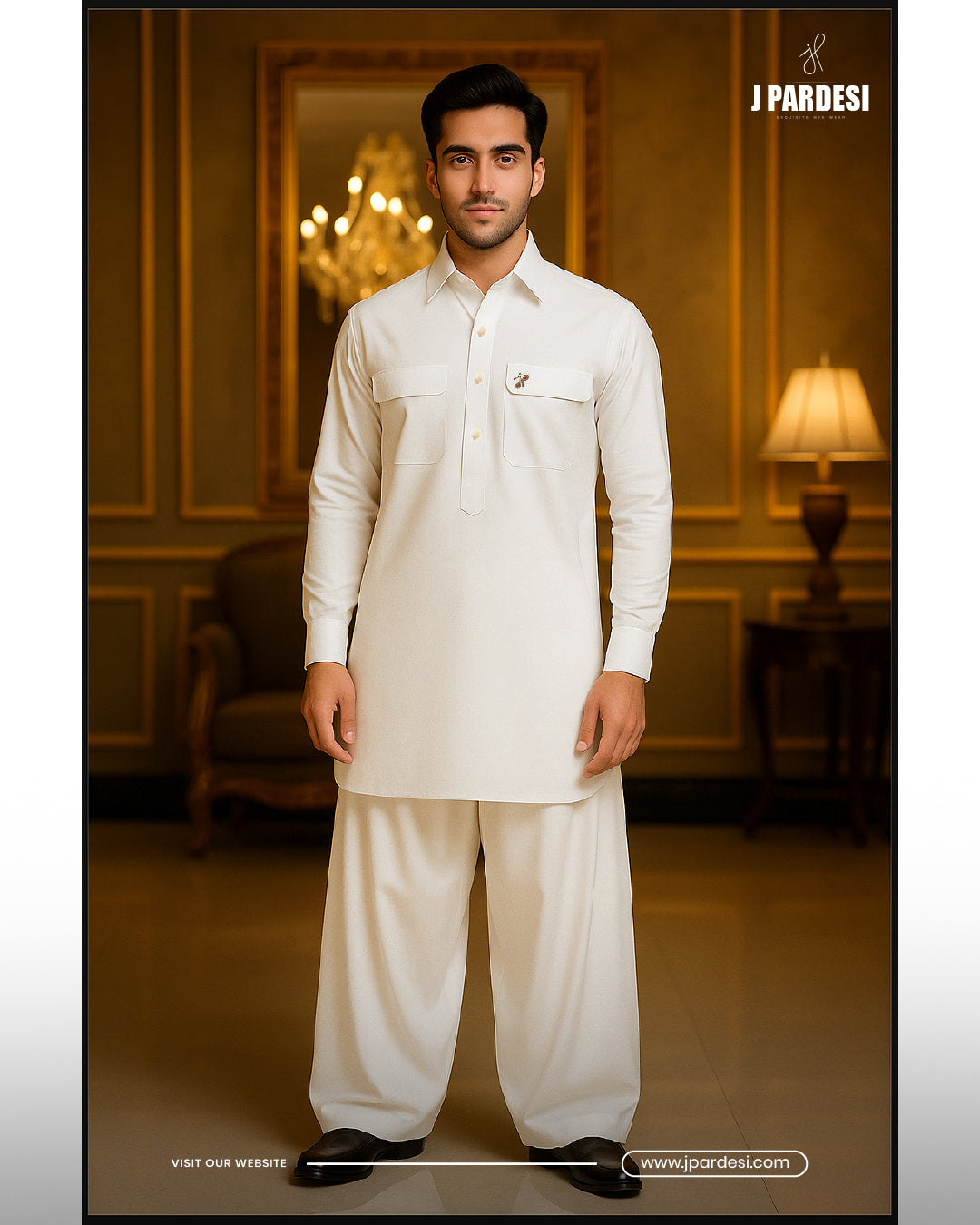 White Farshi Shalwar Suit