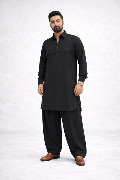 J Pardesi - Black Prestige baggy Pants suit