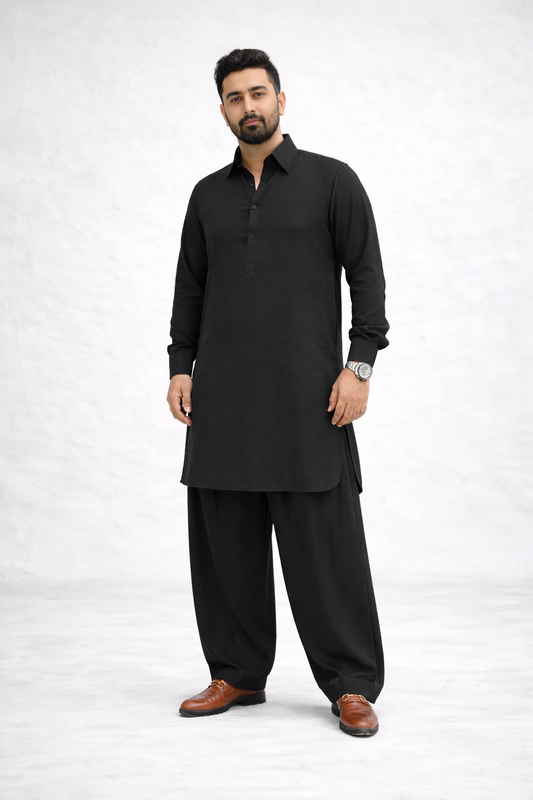 J Pardesi - Black Prestige baggy Pants suit