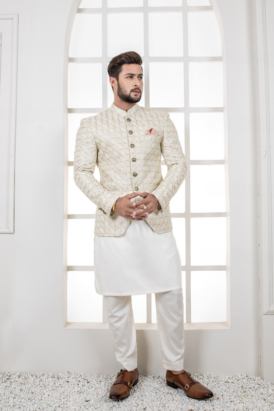 Exquisite Al Aris White Prince Coat