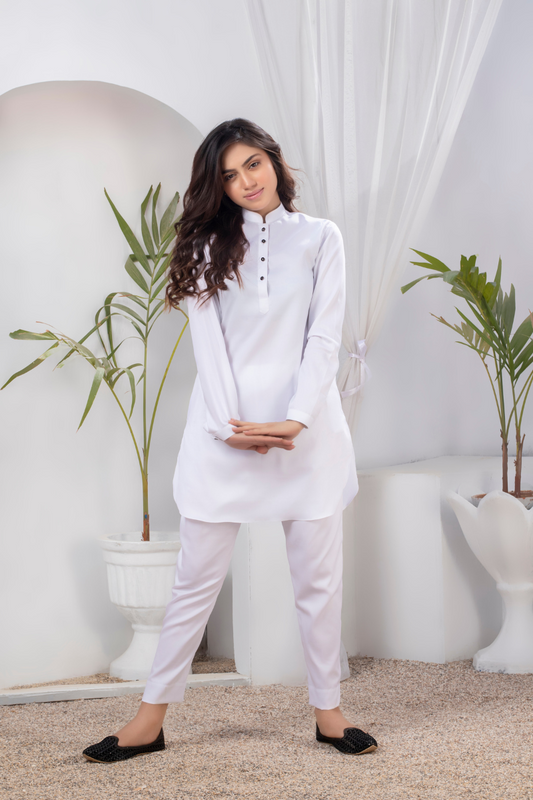 Classic White Kurta Pajama for Her