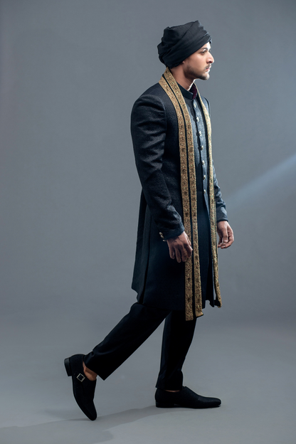 Exquisite Men’s Black Sherwani with embroidered Store