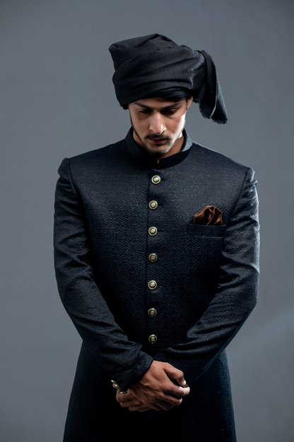 Exquisite Men’s Black Sherwani with embroidered Store