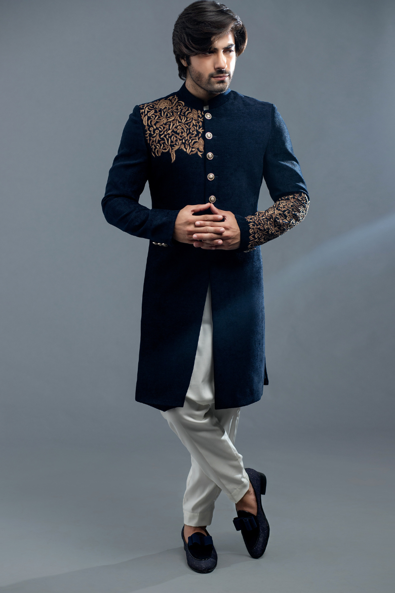 Exquisite Men’s Blue Sherwani
