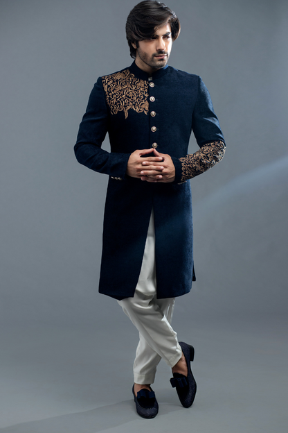 Exquisite Men’s Blue Sherwani