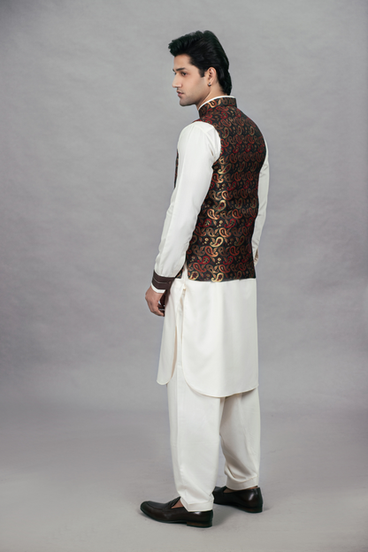 Colour Banarsi Waistcoat