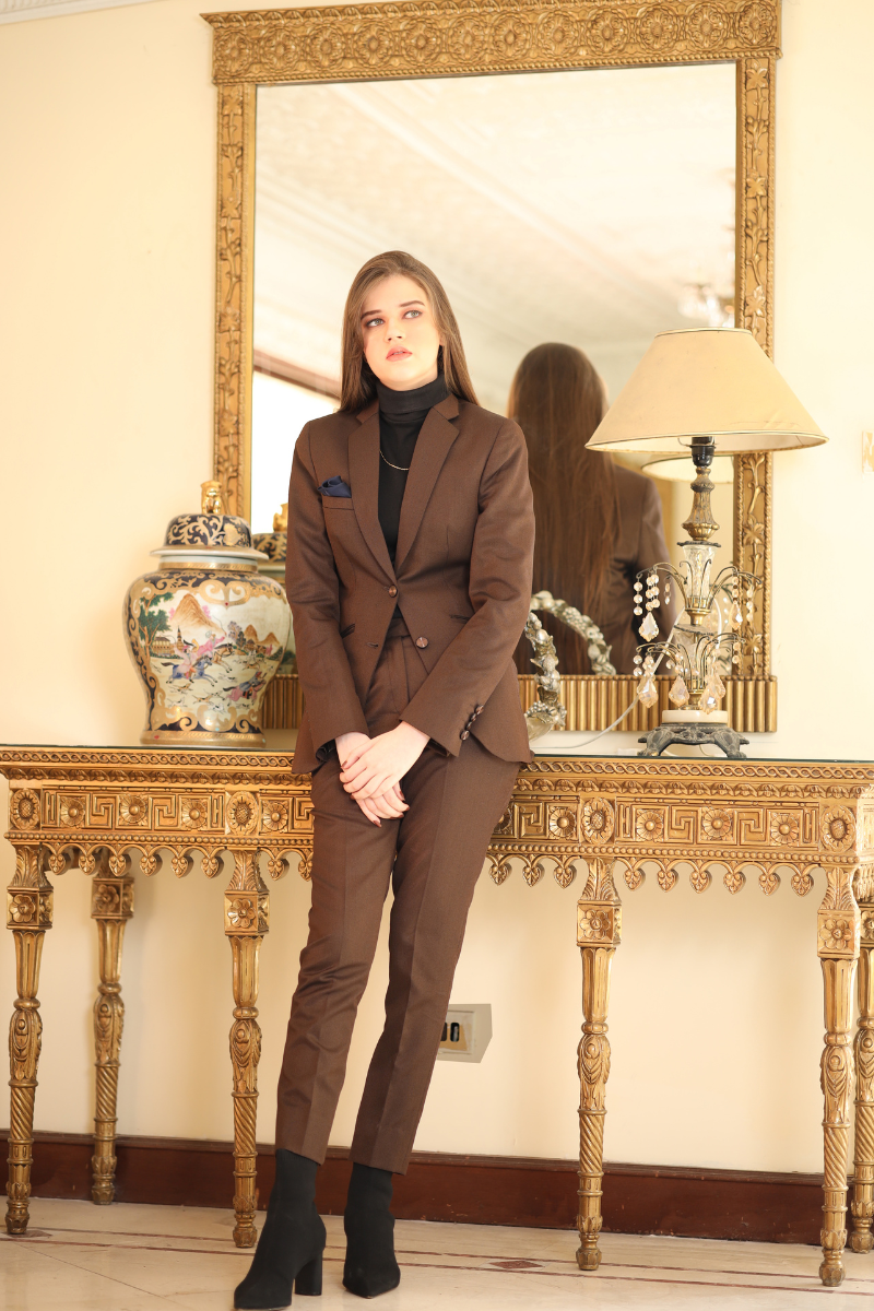 Women's Camel Brown Suiting