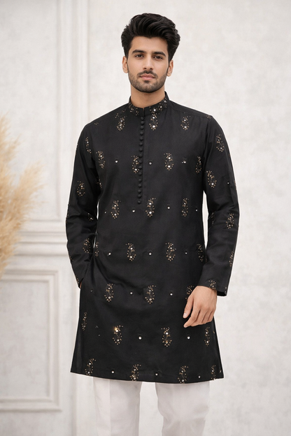 Badshahi Black Kurta Pajama