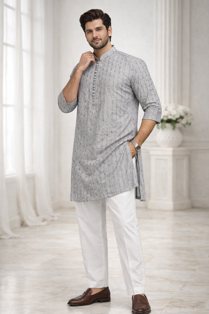 Silver Mist Kurta Pajama